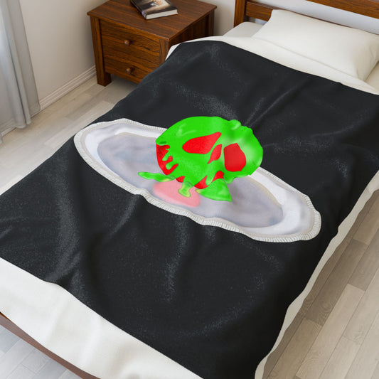 Still Life w/Plate Velveteen Plush Blanket