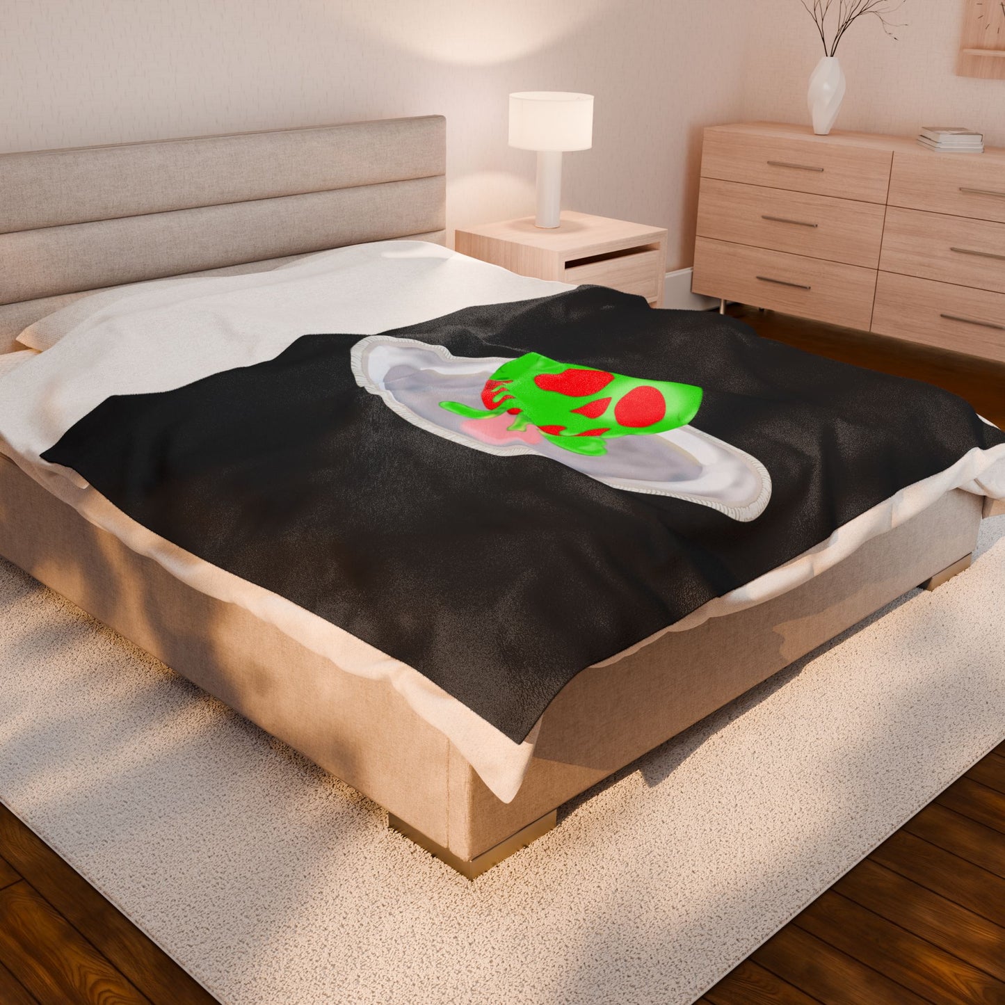 Still Life w/Plate Velveteen Plush Blanket
