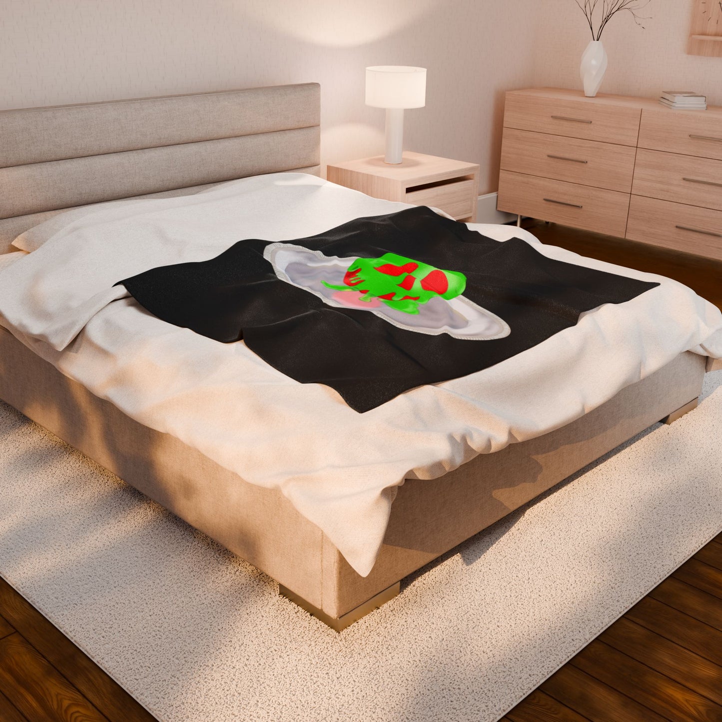 Still Life w/Plate Velveteen Plush Blanket