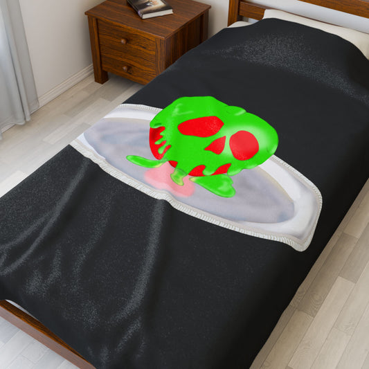 Still Life w/Plate Velveteen Plush Blanket